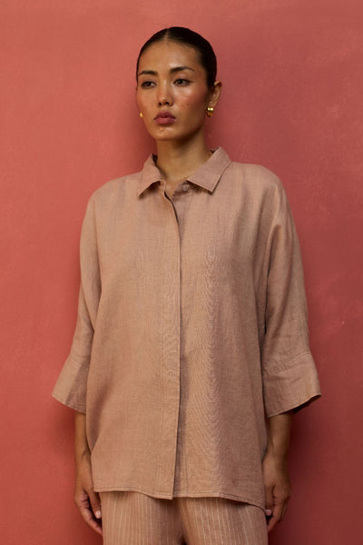 Yoko Forever Linen Shirt - Dusty Rose