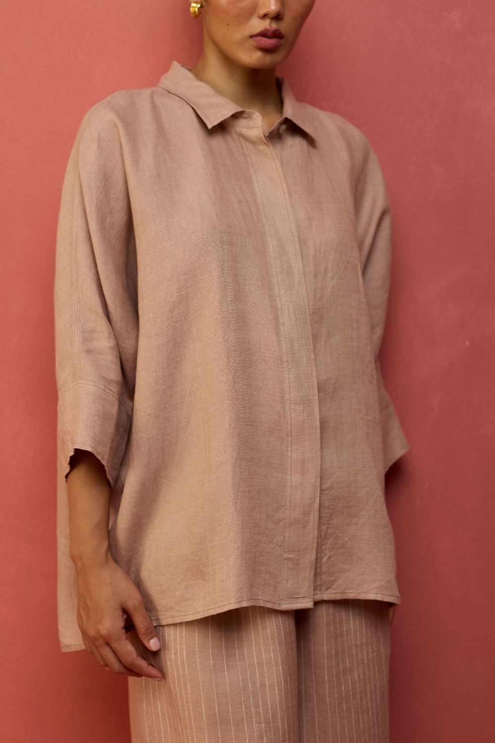 Yoko Forever Linen Shirt - Dusty Rose