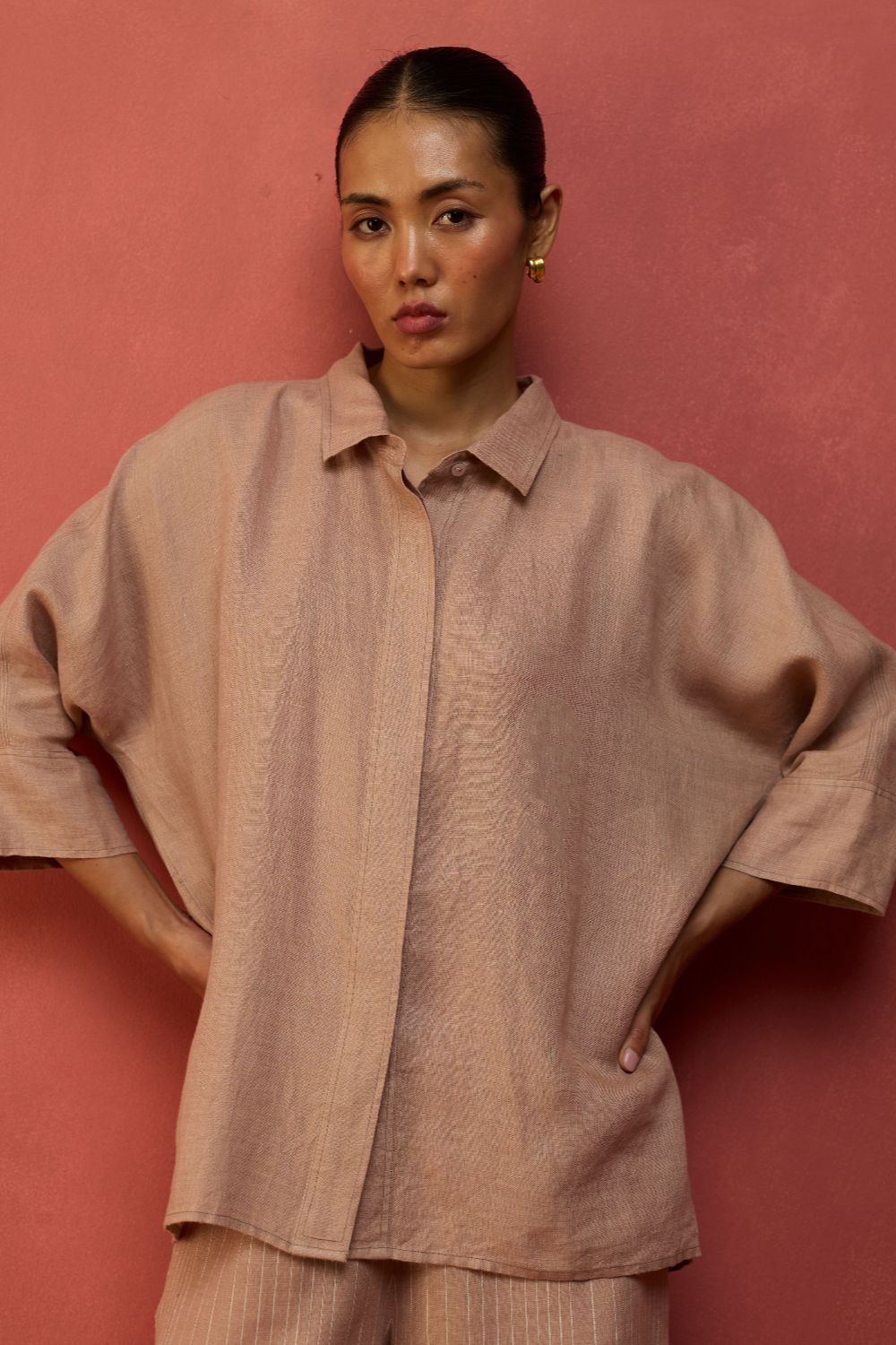 Yoko Forever Linen Shirt - Dusty Rose