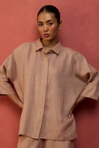 Yoko Forever Linen Shirt - Dusty Rose