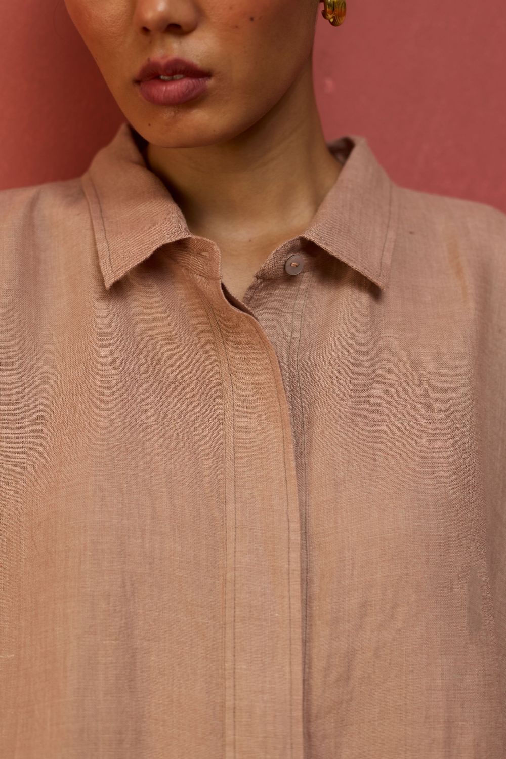 Yoko Forever Linen Shirt - Dusty Rose