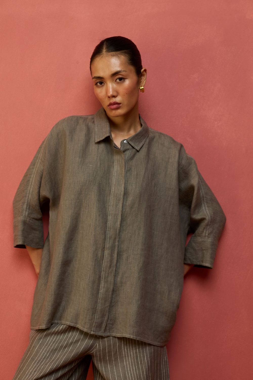 Yoko Forever Linen Shirt - Grey