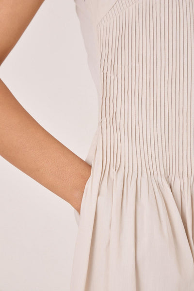Ziva Ecru Cotton Dress