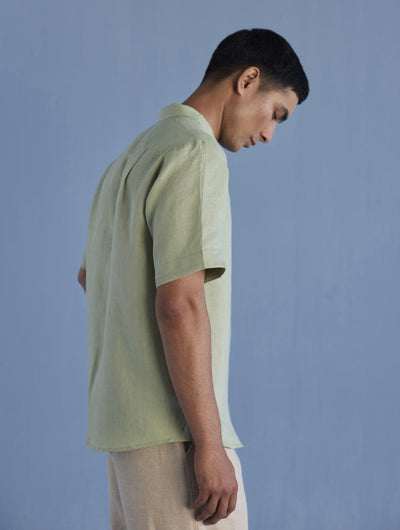 Kai Pintuck Linen Shirt - Mint