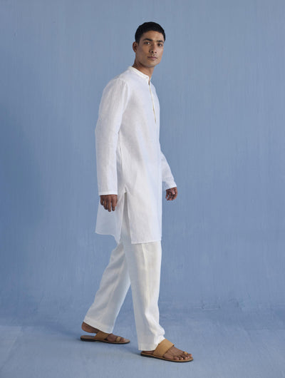 Jay Forever Linen Kurta - White