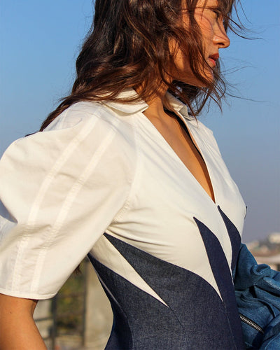 Yacht Dress-Blue & White