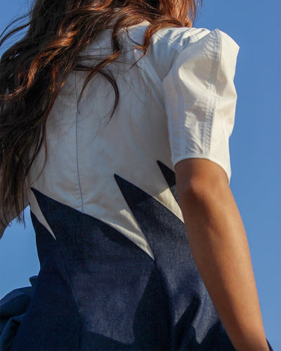 Yacht Dress-Blue & White