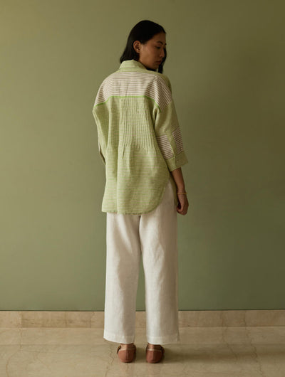 Risa Stripe Linen Shirt-Meadow