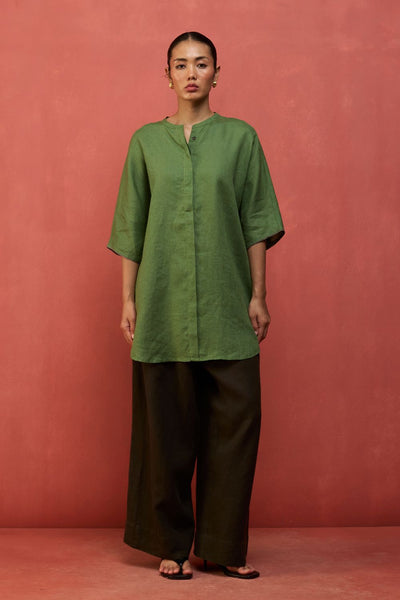 Hoshi Linen Co-ord Set - Fern Green