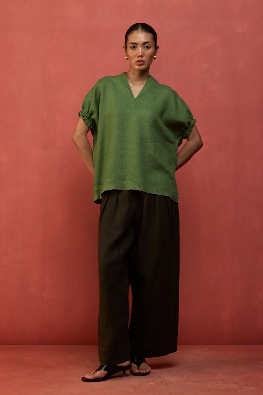Hoshi Linen Co-ord Set - Fern Green