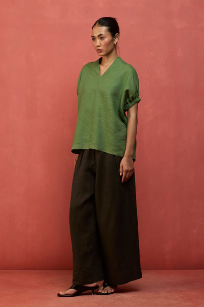 Hoshi Linen Co-ord Set - Fern Green