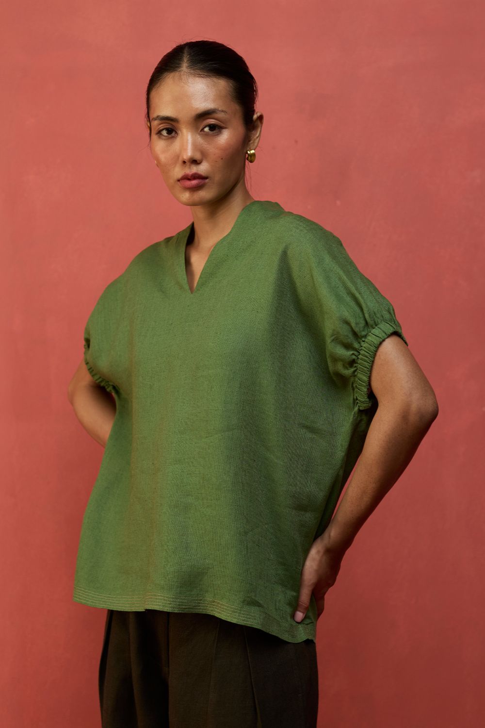 Hoshi Linen Co-ord Set - Fern Green