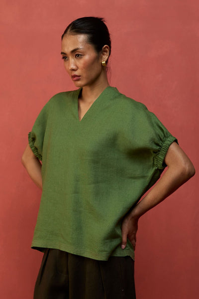 Hoshi Linen Co-ord Set - Fern Green
