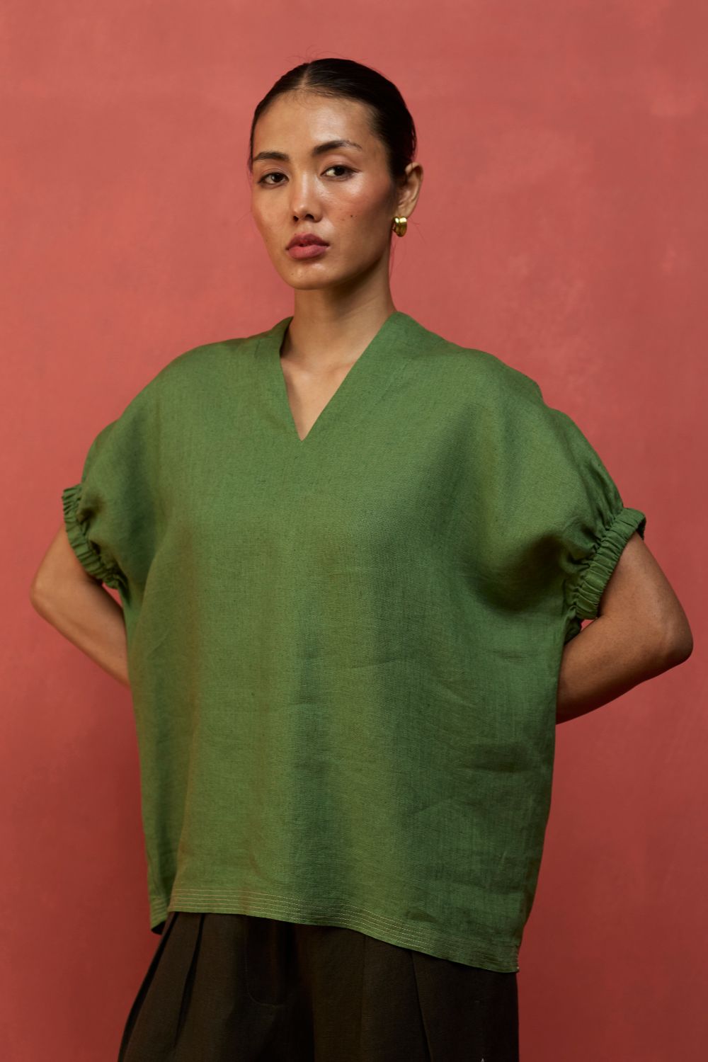 Hoshi Linen Co-ord Set - Fern Green
