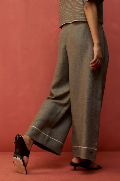 Shiro Stripe Linen Co-ord Set - Grey
