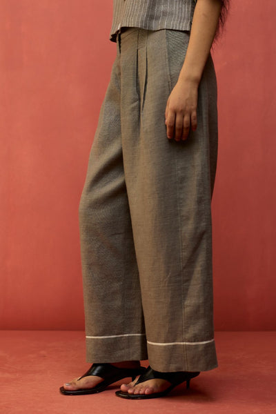 Shiro Stripe Linen Co-ord Set - Grey