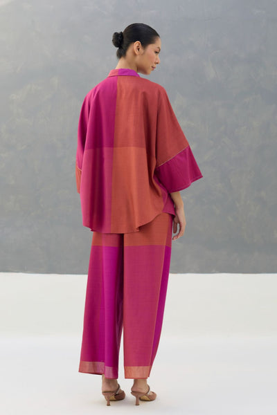 Sara Eri Silk Co-ord Set  - Rose