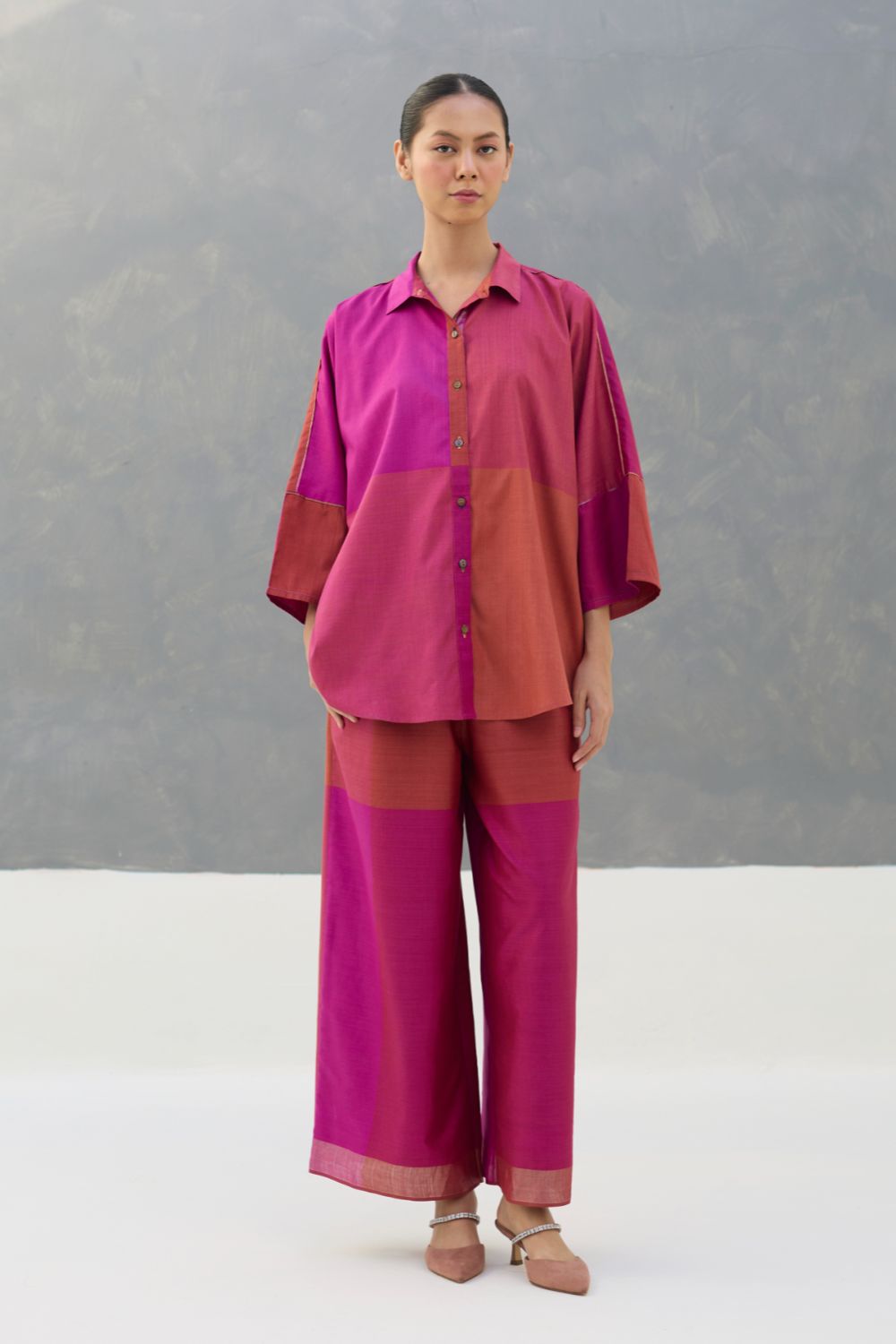 Sara Eri Silk Co-ord Set  - Rose