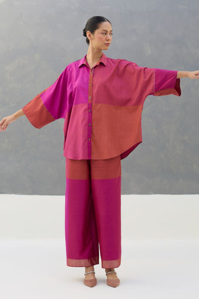 Sara Eri Silk Co-ord Set  - Rose