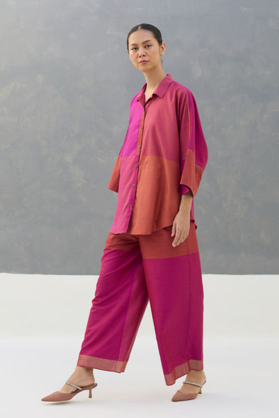 Sara Eri Silk Co-ord Set  - Rose