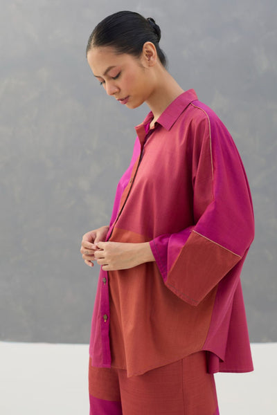 Sara Eri Silk Co-ord Set  - Rose