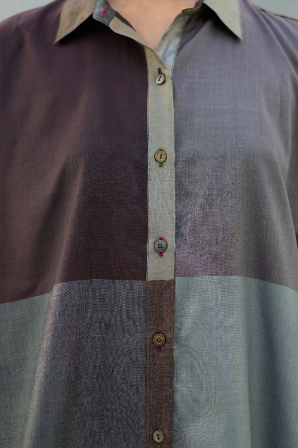 Sara Eri Silk Co-ord Set  - Taupe Grey