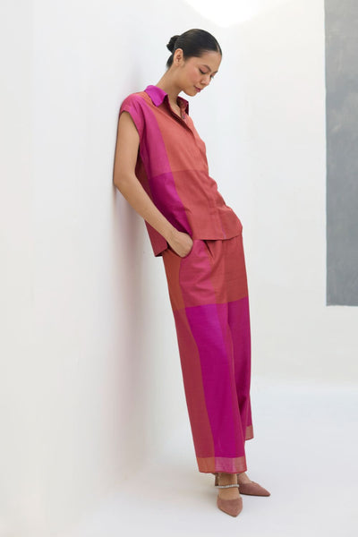 Aana Eri Silk Co-ord Set -  Rose