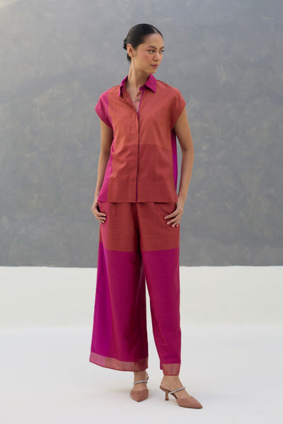 Aana Eri Silk Co-ord Set -  Rose