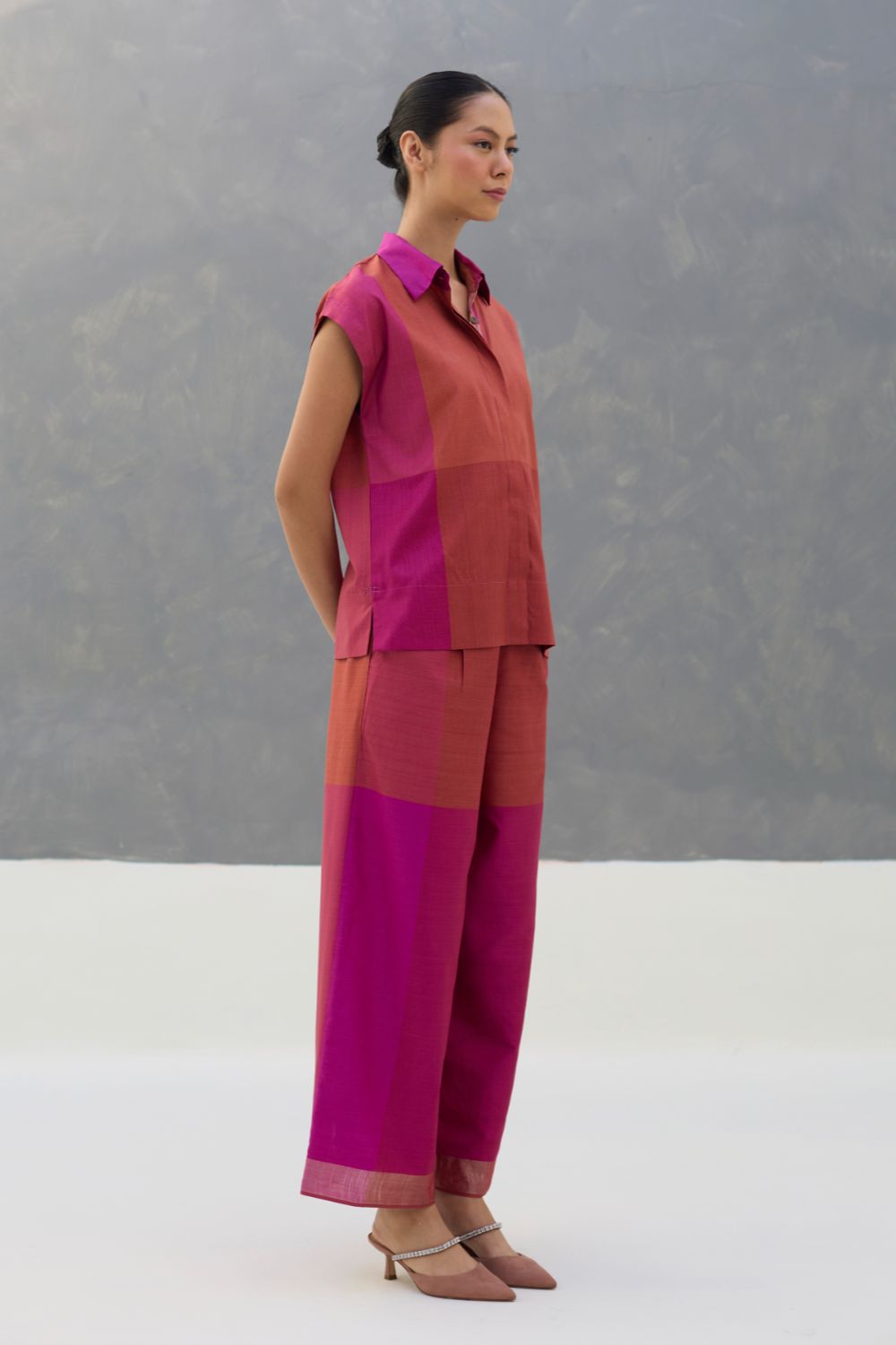 Aana Eri Silk Co-ord Set -  Rose