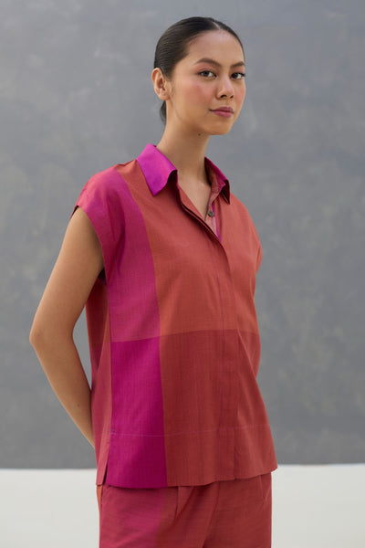 Aana Eri Silk Co-ord Set -  Rose