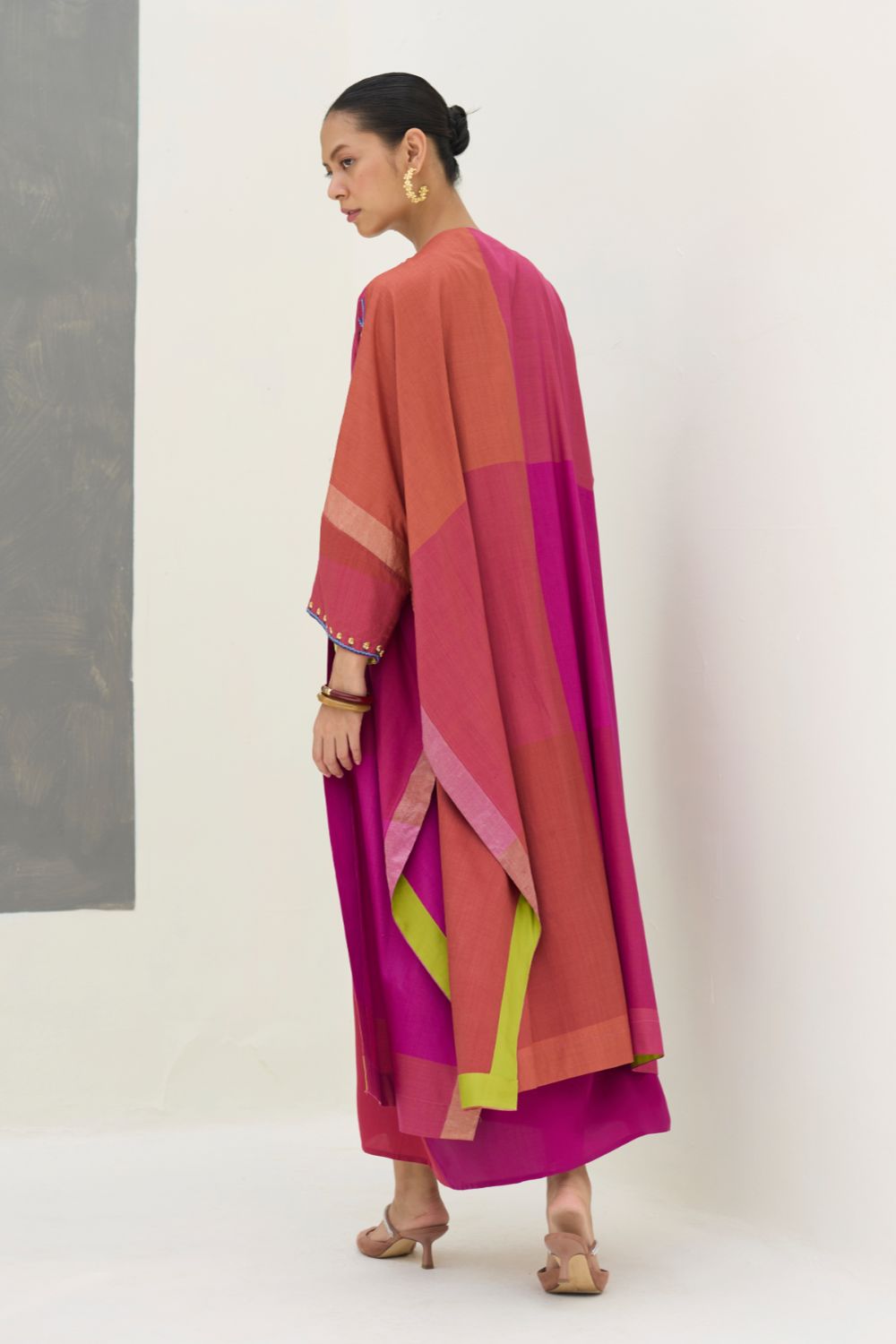 Darri Hand-Embroidered Overlay with Mulberry Silk Dress - Rose