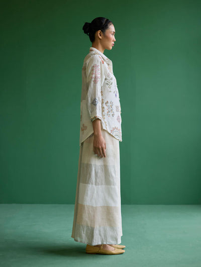 Tansa Hand-Embroidered Co-ord Set - Ivory