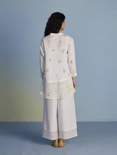 Leina A- Line Linen Co-ord Set - White