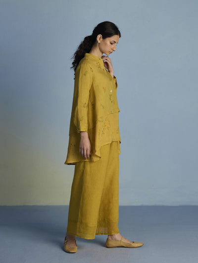 Leina A- Line Linen Co-ord Set - Ochre