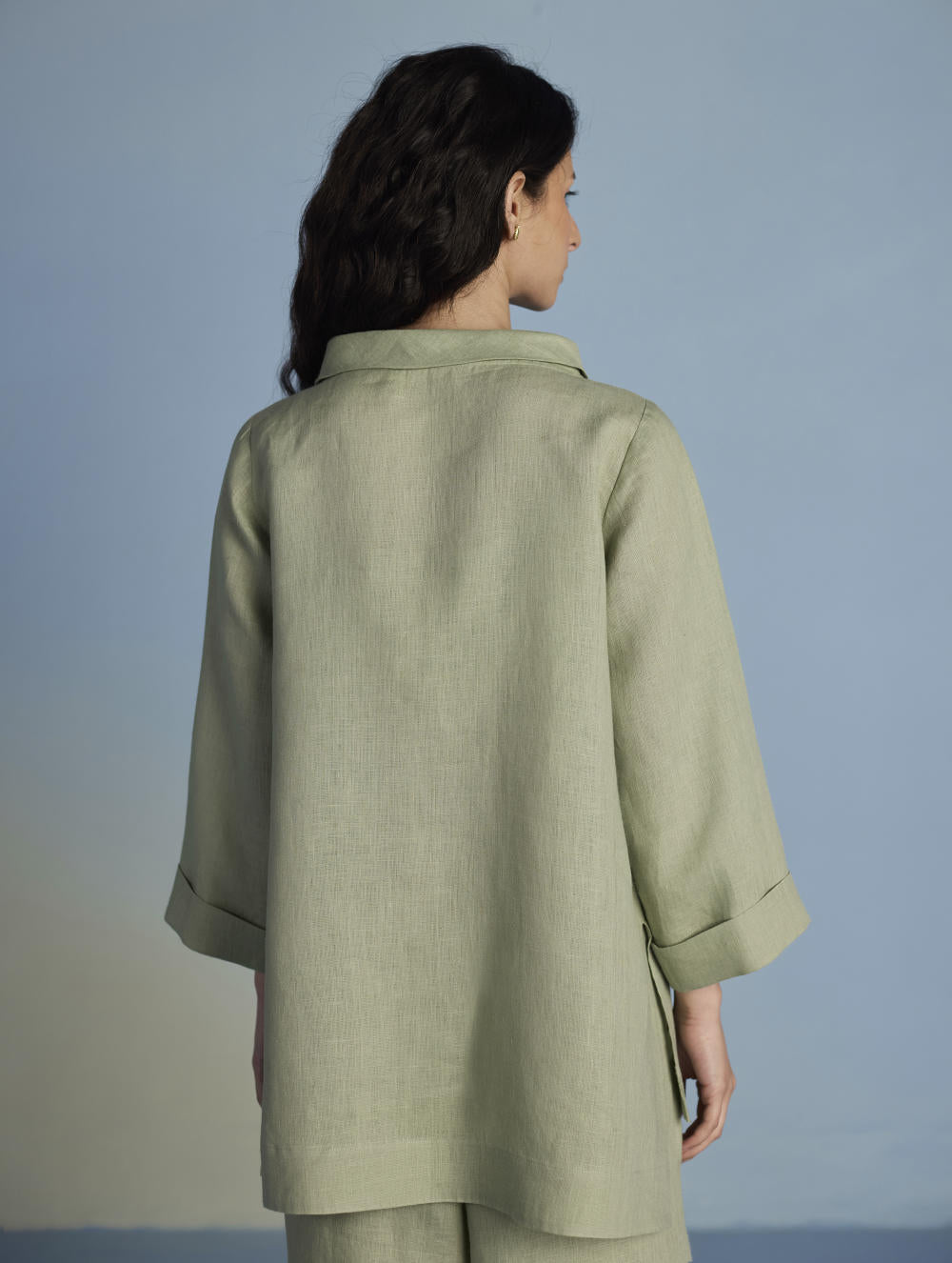 Ishi Boat-Neck Linen Top - Mint