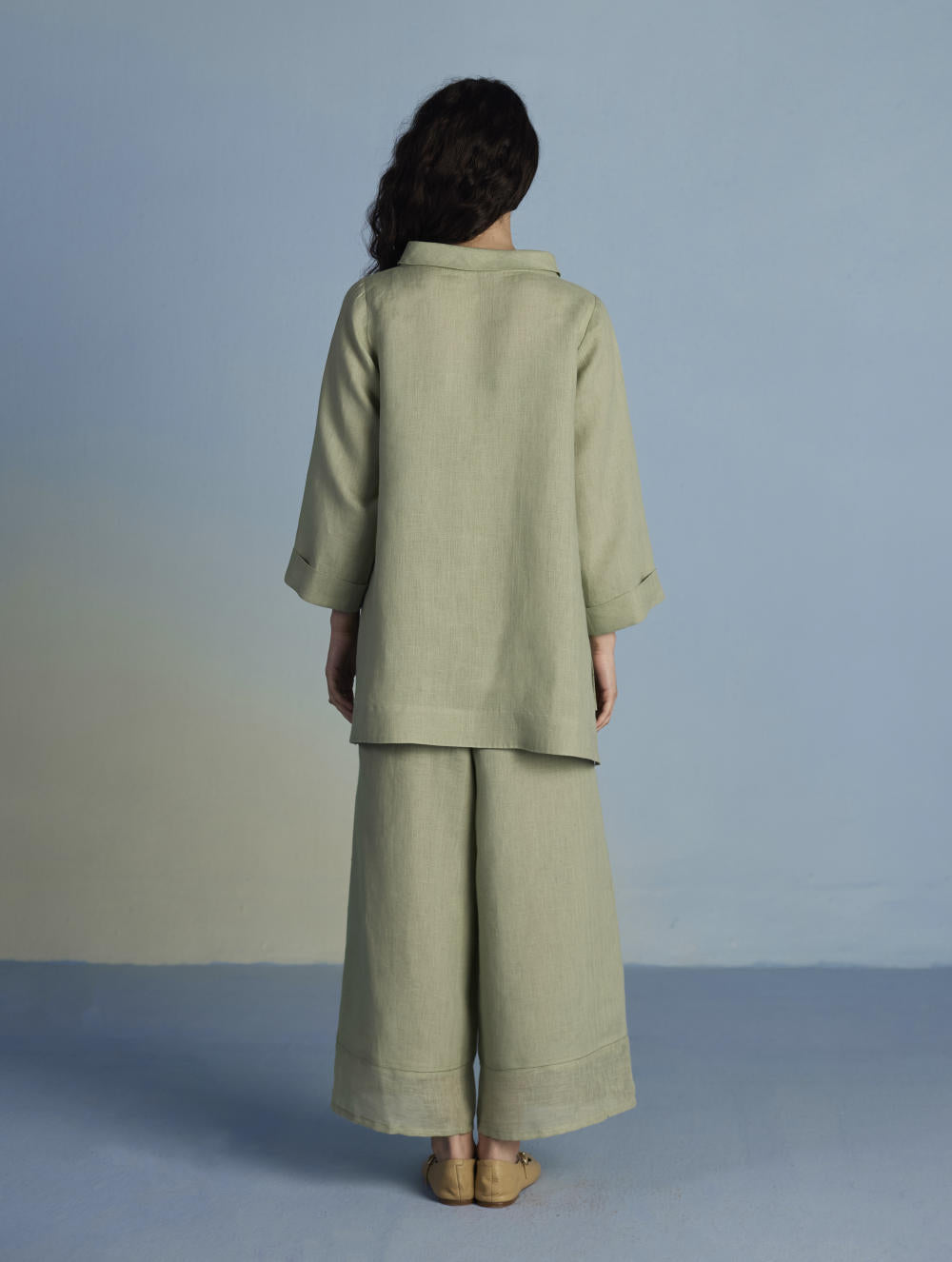Ishi Boat-Neck Linen Top - Mint