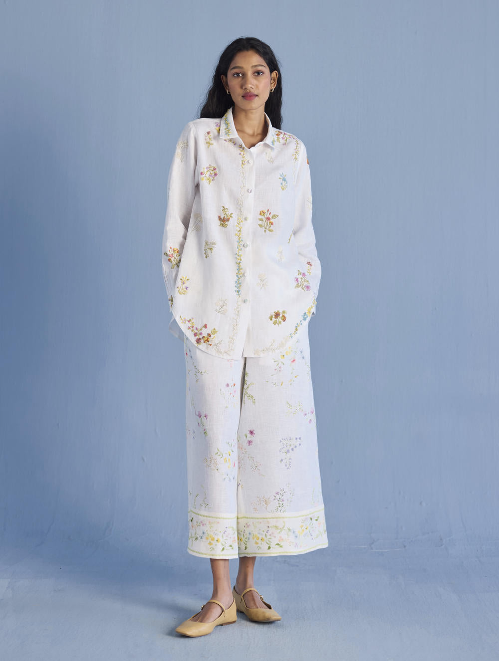 Alila Embroidered Oversized Co-ord Set -  White