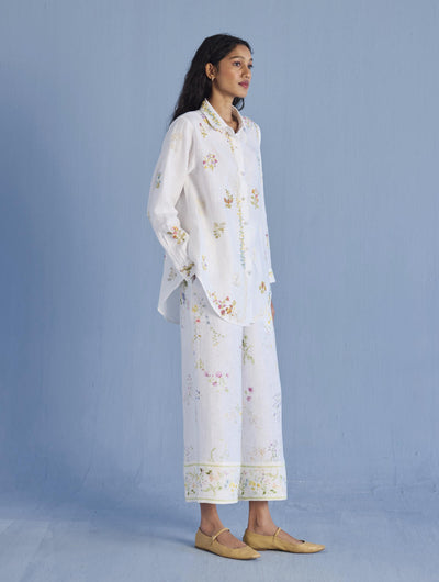 Alila Hand-Embroidered Linen Shirt - White