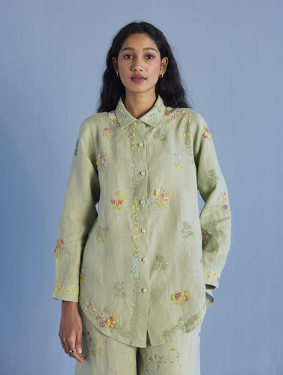 Alila Embroidered Oversized Co-ord Set -  Mint