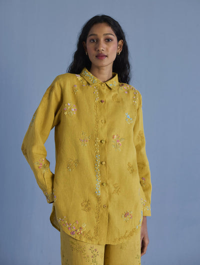 Alila Embroidered Oversized Co-ord Set -  Ochre