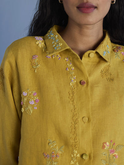 Alila Embroidered Oversized Co-ord Set -  Ochre