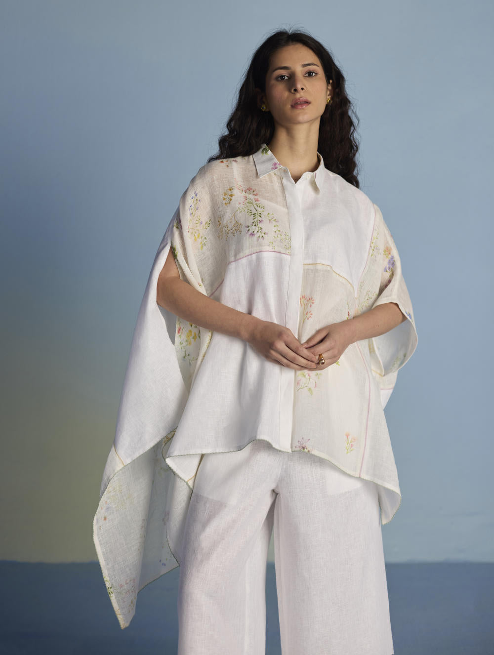 Osho Patchwork Kaftan Shirt - White