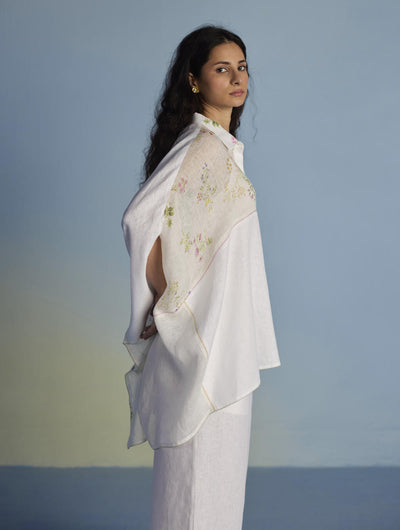 Osho Patchwork Kaftan Shirt - White