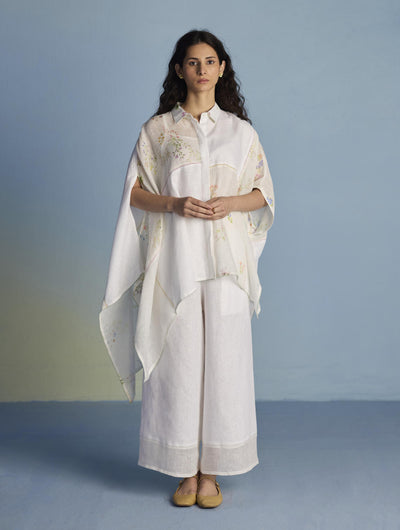 Osho Patchwork Kaftan Shirt - White