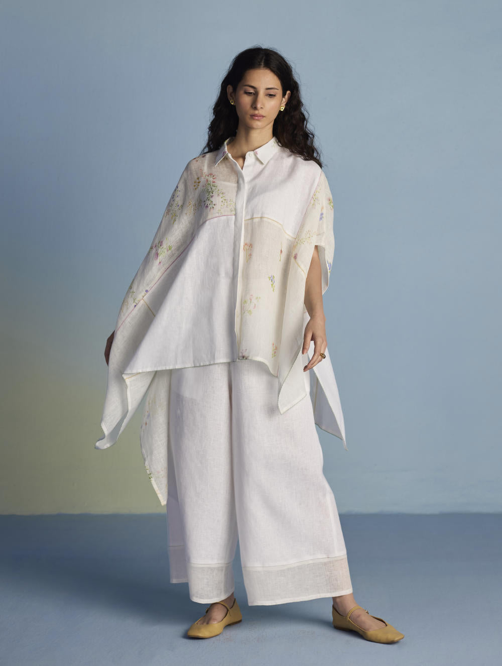 Osho Patchwork Kaftan Shirt - White