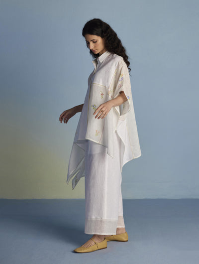 Osho Patchwork Kaftan Shirt - White