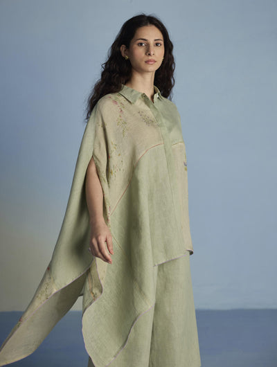Osho Patchwork Kaftan Shirt - Mint