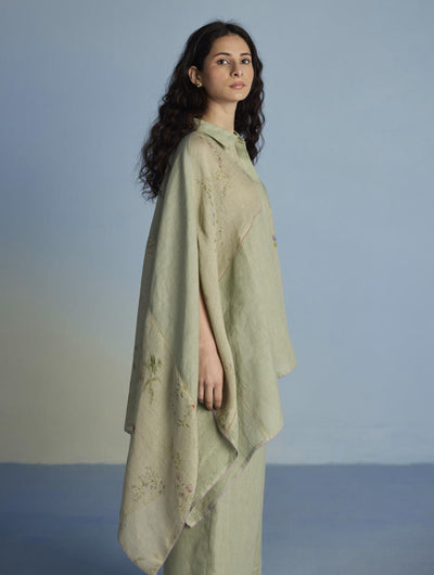 Osho Patchwork Kaftan Shirt - Mint