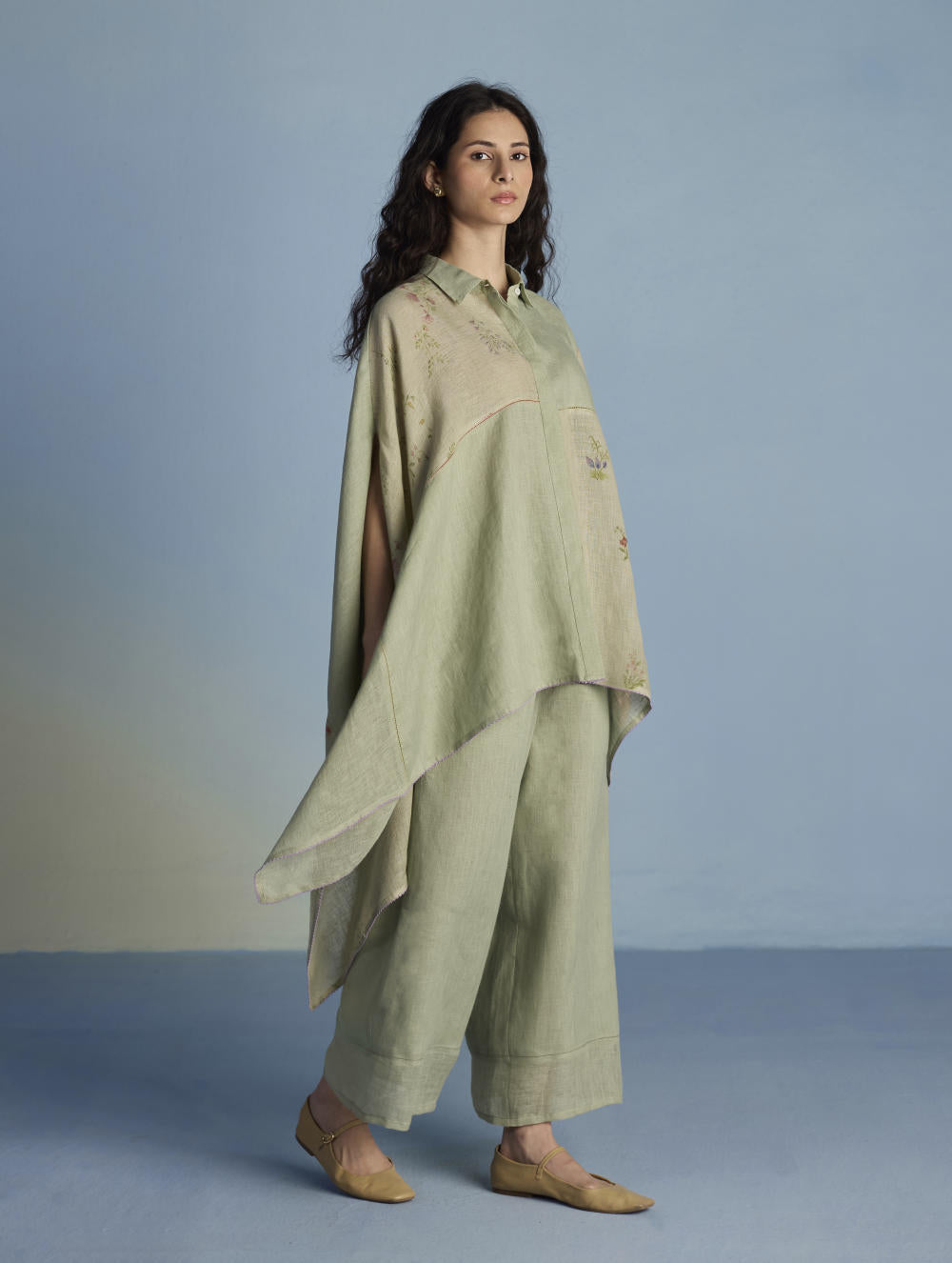 Osho Patchwork Kaftan Shirt - Mint