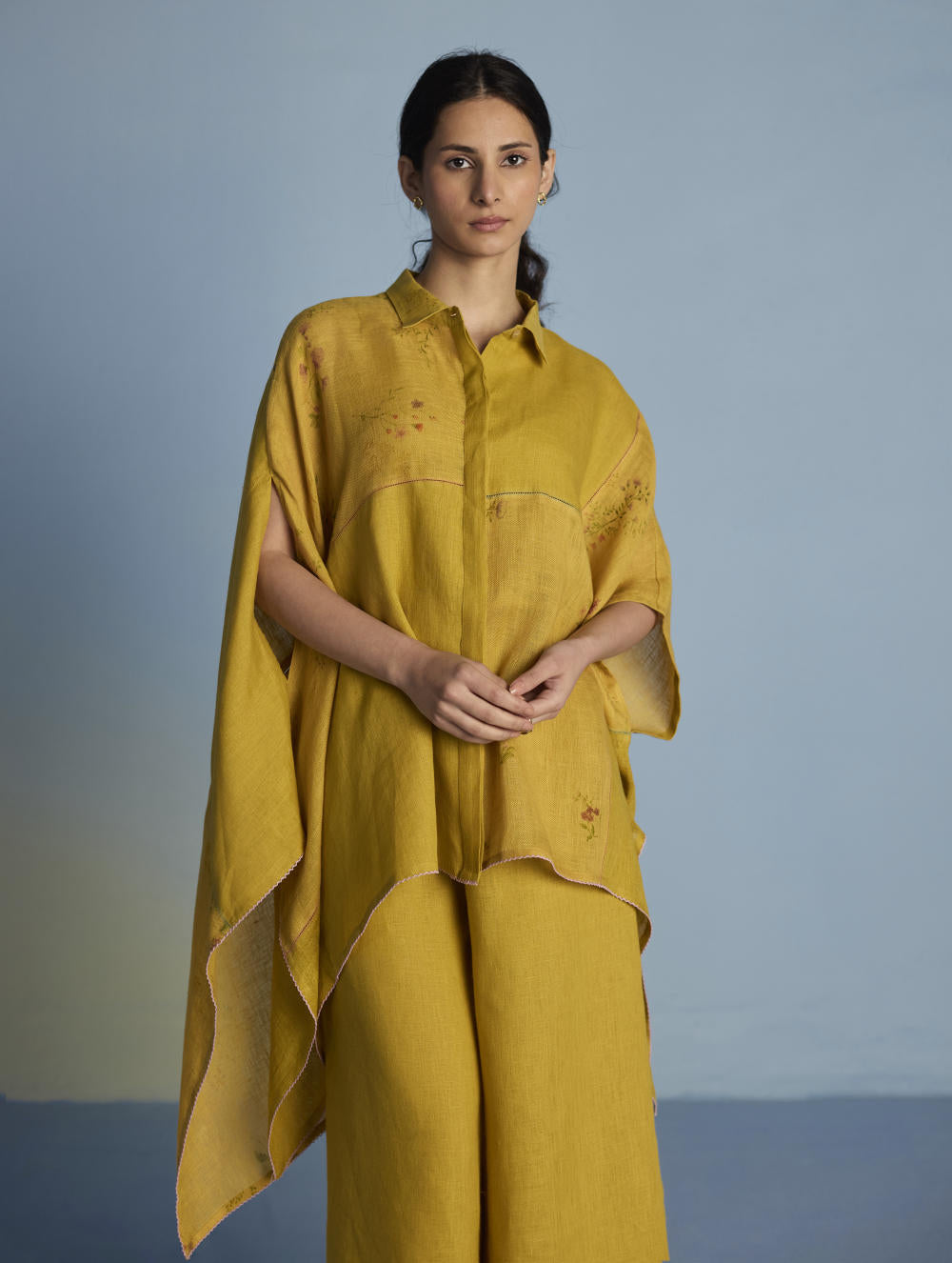 Osho Patchwork Kaftan Co-ord Set - Ochre